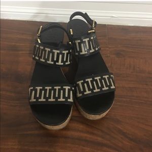 Tory Burch Mid- Wedge Regan Platform Sandals